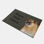 Snarling Growling German Shepherd Humoureuze Deurmat (Schuin)