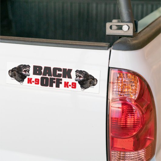 Snarling Police Dog Dutch Shepherd Bumpersticker (Op Truck)