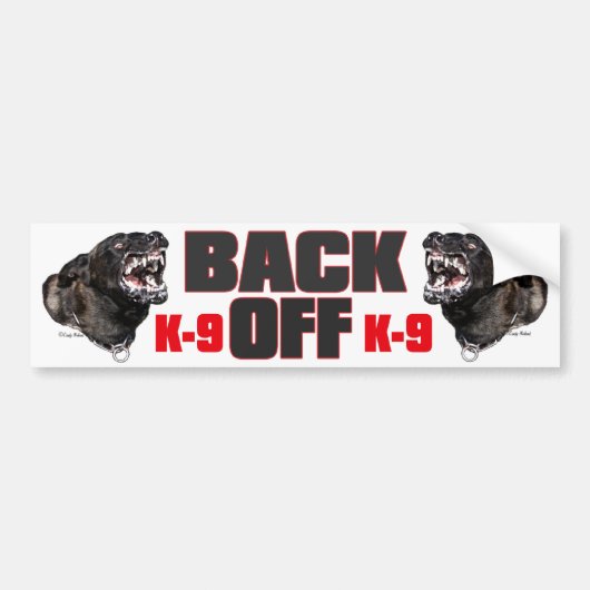 Snarling Police Dog Dutch Shepherd Bumpersticker (Voorkant)