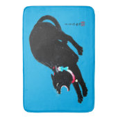 Snarling sissen zwart japans kat badmat (Voorkant Verticaal)