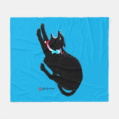 Snarling sissen zwart japans kat fleece deken (Voorkant (Horizontaal))