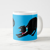 Snarling sissen zwart japans kat grote koffiekop (Voorkant rechts)