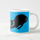 Snarling sissen zwart japans kat grote koffiekop (Rechts)