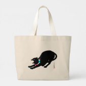 Snarling sissen zwart japans kat grote tote bag (Achterkant)