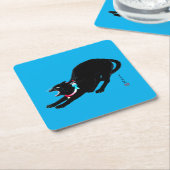 Snarling sissen zwart japans kat kartonnen onderzetters (Schuin)