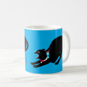 Snarling sissen zwart japans kat koffiemok (Voorkant rechts)