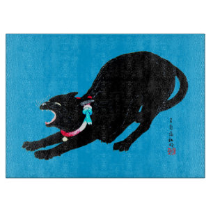 Snarling sissen zwart japans kat snijplank