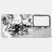 Snarling Stalking Wolf Animal Black White Samsung Galaxy Hoesje (Linkerkant)