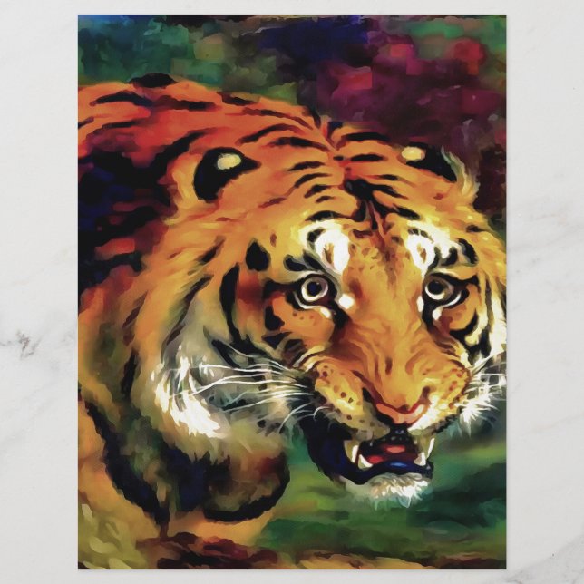 Snarling Tiger Artistic Portret (Voorkant)
