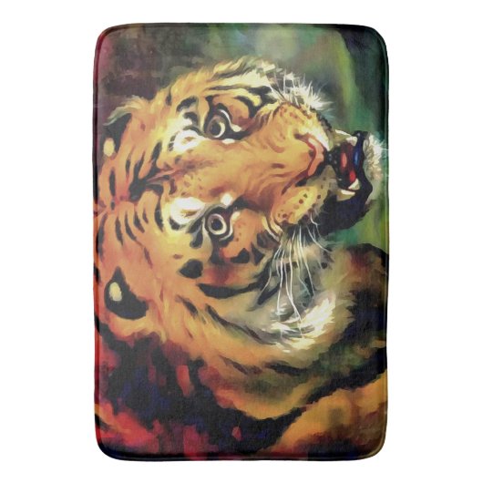 Snarling Tiger Artistic Portret Badmat (Voorkant Verticaal)