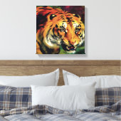 Snarling Tiger Artistic Portret Canvas Afdruk (Insitu (Slaapkamer))