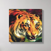 Snarling Tiger Artistic Portret Canvas Afdruk (Voorkant)