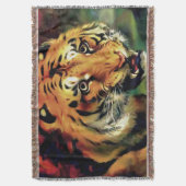 Snarling Tiger Artistic Portret Deken (Voorkant Verticaal)