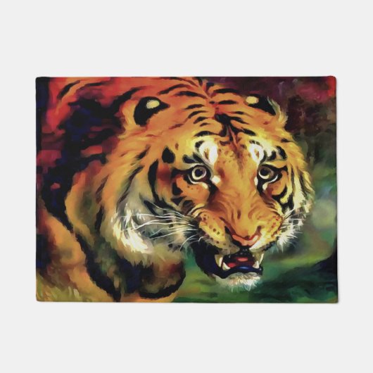 Snarling Tiger Artistic Portret Deurmat (Voorkant)