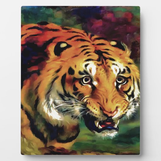 Snarling Tiger Artistic Portret Fotoplaat (Voorkant)
