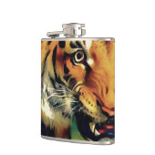 Snarling Tiger Artistic Portret Heupfles (Links)