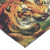 Snarling Tiger Artistic Portret Korte Tafelloper (Hoek)