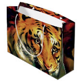 Snarling Tiger Artistic Portret Large Cadeautasje (Achterkant Gekanteld)