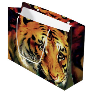 Snarling Tiger Artistic Portret Large Cadeautasje