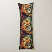 Snarling Tiger Artistic Portret Lichaamskussen (Achterkant (Verticaal))