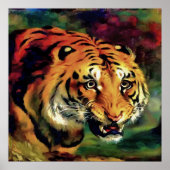 Snarling Tiger Artistic Portret Poster (Voorkant)