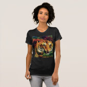 Snarling Tiger Artistic Portret T-shirt (Voorkant volledig)