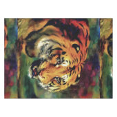 Snarling Tiger Artistic Portret Tafelkleed (Voorkant (Horizontaal))