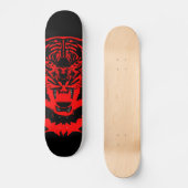 Snarling Tiger Artwork in Black en Red Skateboard (Voorkant)