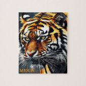 Snarling Tiger Gepersonaliseerde Naam Gift Legpuzzel (Verticaal)