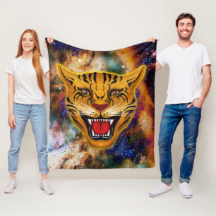 Snarling Tiger Nebula Fleece Blanket Deken