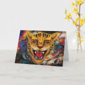 Snarling Tiger Nebula Wenskaart Kaart (Gele Bloem)