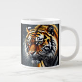 Snarling Tiger Personaliseer Naam Gift Koffie Grote Koffiekop (Rechts)