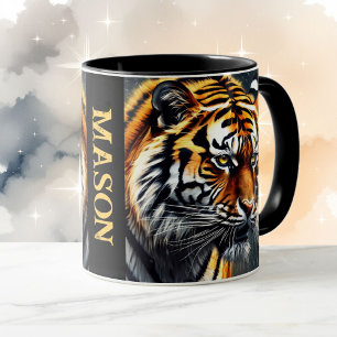 Snarling Tiger Personaliseer Naam Gift Koffie Mok
