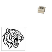 Snarling Tiger Profile 1x1 Rubberstempel (Gestempeld)