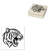 Snarling Tiger Profile Rubberstempel (Gestempeld)