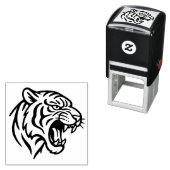 Snarling Tiger Profile Zelfinktende Stempel (In situ)