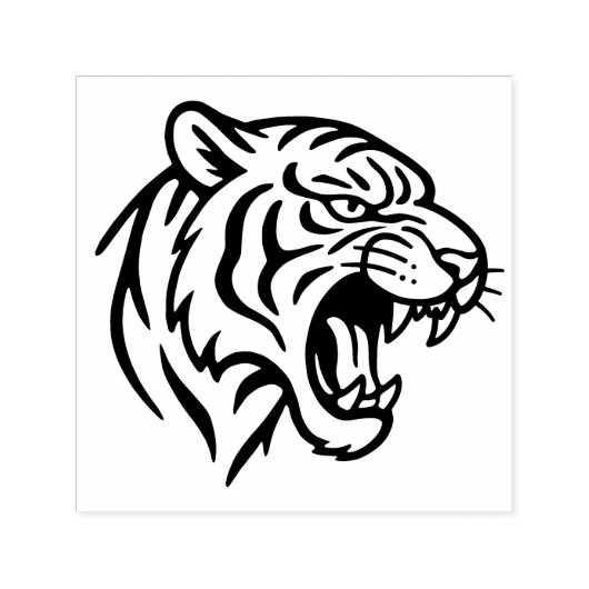Snarling Tiger Profile Zelfinktende Stempel (Design)