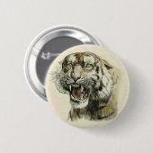 Snarling Tiger Ronde Button 5,7 Cm (Voorkant /achterkant)