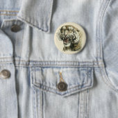 Snarling Tiger Ronde Button 5,7 Cm (In situ)
