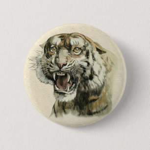 Snarling Tiger Ronde Button 5,7 Cm