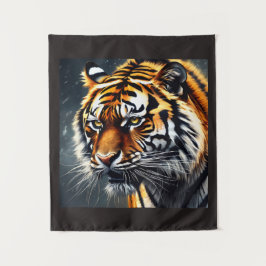 Snarling Tiger Wall Hanging Bedroom Décor Wandkleed
