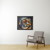 Snarling Tiger Wall Hanging Bedroom Décor Wandkleed (In Situ (horizontaal))