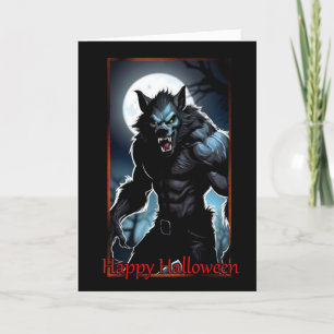 Snarling Werewolf Halloween Kaart