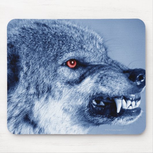 Snarling wolf (Canis Lupus), profiel (digitaal) Muismat (Voorkant)