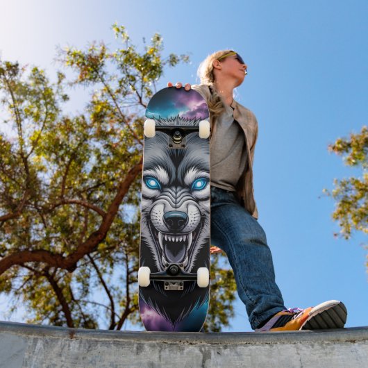 Snarling wolf head Skateboard (Buiten 1)