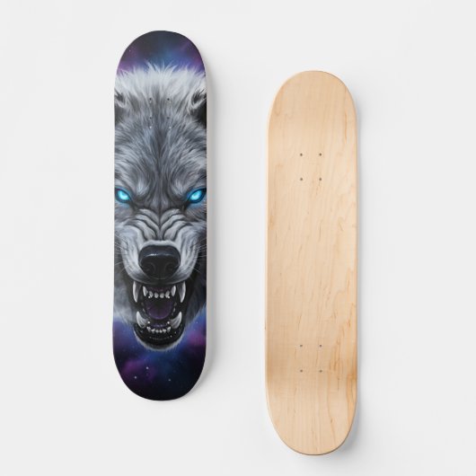  Snarling wolf head Skateboard  (Voorkant)