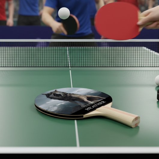 Snarling Wolf Monogram Woodland Tafeltennisbatje