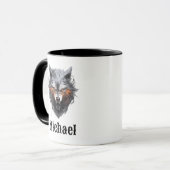 Snarling Wolf Personalized Coffee Cup Mok (Voorkant links)