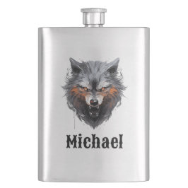Snarling Wolf Personalized Flacon
