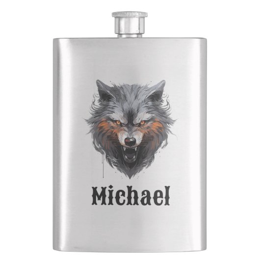Snarling Wolf Personalized Flacon (Voorkant)